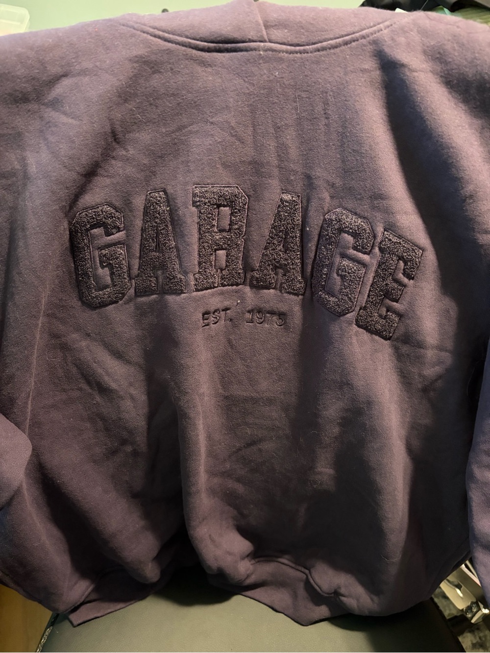 Garage Unisex Dark Purple Embroidered Crewneck Sweatshirt